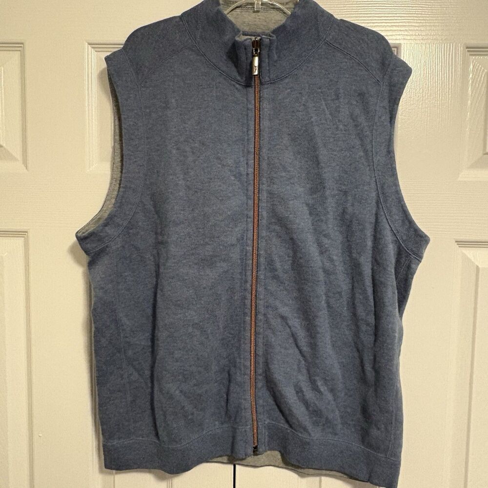Tommy Bahama Men’s Flip Coast Full Zip Vest Blue  Sz Large